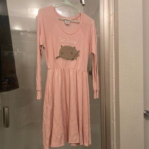 Pusheen So Lazy Pink Fleece Dress Adult Size Medium